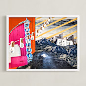 "San Luis Collage" - Art Print in Fremont Fuschia by Kate Baird - Framed