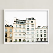 "Montebello" - Art Print in Beige by Heather Deffense - Framed