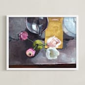 "Kitchen Still Life" - Art Print in Charcoal by Caitlin Winner - Framed
