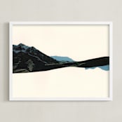 "Spliced Landscape 1" - Art Print in Blue Topaz by Melinda Laszczynski - Framed
