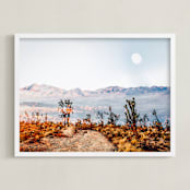 "Desert Super Moon" - Art Print in Mist by Kate Baird - Framed