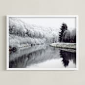 "Winter's Breath" - Art Print in White by Eva Marion - Framed