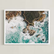 "Path To Happiness" - Art Print in Lagoon by Christian Florin - Framed