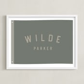"Name Flag" - Personalized Art Print in Army Green by taylorVdesign - Framed