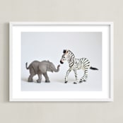"These Friends" - Art Print in Light Grey by Kinga Subject - Framed