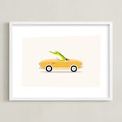 "Wacky Races I" - Art Print in Happy Yellow by David Michuki - Framed