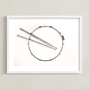 "Drummer" - Art Print in black and white by Marker Girl - Framed