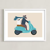 "Milan" - Art Print in Sand by Jenna Holcomb - Framed