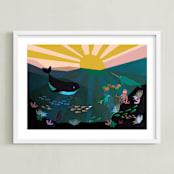 "Underwater Sunset" - Art Print in Ocean by Morgan Kendall - Framed