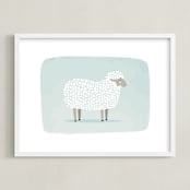 "woolly sheep" - Art Print in sky by Karidy Walker - Framed