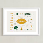 "American Football Vocab" - Art Print in Hunter by Dana Beckwith - Framed