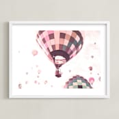 "Rainbow Balloon" - Art Print in Blush by Caroline Mint - Framed
