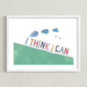 "You can." - Art Print in grass green by R studio - Framed