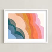 "rainbow clouds" - Art Print in Rainbow by Carrie Moradi - Framed