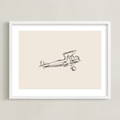 "Take Flight Loose Sketch 2" - Art Print in Beige by Katie Mulder - Framed