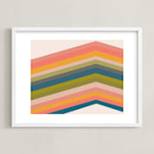 "Retro Stripes" - Art Print in Pool by Beth Vassalo - Framed