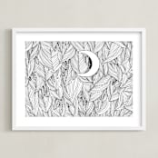 "Peek A Boo" - Art Print in Black & White by Helen H Wu - Framed