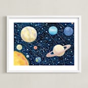 "Solar System" - Art Print in Deep Space by Alexandra Dzh - Framed