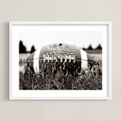 "The Grit of the Game" - Art Print in Leather by Janet Cruz - Framed