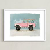 "Surf Pink" - Art Print in Coastal by Erin Kessler - Framed