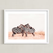 "The Embrace" - Art Print in Zebra by Lisa Sundin - Framed