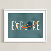 "Space to Explore III" - Art Print in Twilight by Heather Schertzer - Framed