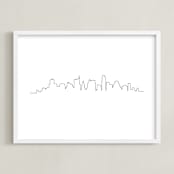"Austin Skyline" - Art Print in Black by Erin Deegan - Framed