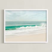 "Natures Perfection" - Art Print in aqua green by Debra Butler - Framed