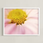 "Flowing Flower" - Art Print in Blush by Erin Niehenke - Framed