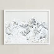 "Majestics Two" - Art Print in Silver White by Emily Magone - Framed