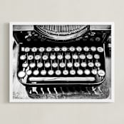 "Orga Privat Typewriter" - Art Print in Ink Black by Three Kisses Studio - Framed