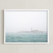 "Venice Fog" - Art Print in Venice Blue by Krissy Bengtson - Framed