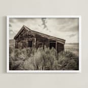 "Buildings of Bodie, CA :: II" - Art Print in Pewter by Kellie Medivitz - Framed