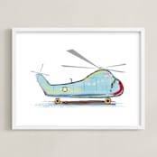 "Helicopter Aircraft" - Art Print in skylar by Rebecca Marchese - Framed
