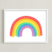 "Rad Rainbow" - Art Print in Rainbow by Jessie Steury - Framed
