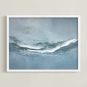 "Origin" - Art Print in Coastal Blue by Julia Contacessi - Framed
