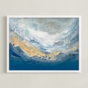 "Vast Sea No. 1" - Art Print in Coastal Blue by Julia Contacessi - Framed