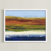 "Monterey Seascape" - Art Print in Golden Hills of California by Camille Pietrow - Framed
