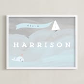 "sailor" - Personalized Art Print in Wintermint by Lori Wemple - Framed