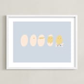"Hatched" - Art Print in Baby blue by MinhAnh Nguyen - Framed