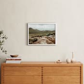 "Scottish Stream" - Art Print in Scottish Greens by Lisa Moore - In a Room