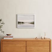 "Misty lake" - Art Print in autumn green by Kamala Nahas - In a Room