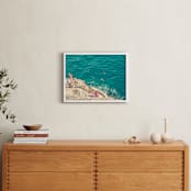 "Seaside" - Art Print in Bright Teal by Kitty Seeber - In a Room