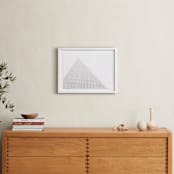 "Pyramid Building" - Art Print in Grey by Anna Western - In a Room