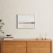 "Stormy Pier" - Art Print in sand by Kamala Nahas - In a Room