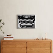 "Orga Privat Typewriter" - Art Print in Ink Black by Three Kisses Studio - In a Room