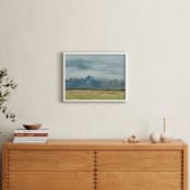 "Teton Valley" - Art Print in steel blue by Laura Morris - In a Room