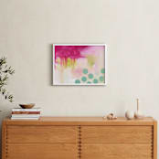 "Never Thought That This Would Happen" - Art Print in Pink and Turquoise by Julie Hawkins - In a Room