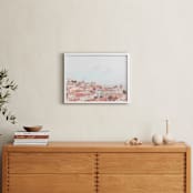 "Lisbon View" - Art Print in Coral by Heather Loriece - In a Room