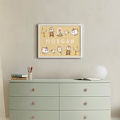"Disney Beauty And The Beast Castle Friends" - Personalized Art Print in Chamomile by Vivian Yiwing - In a Room